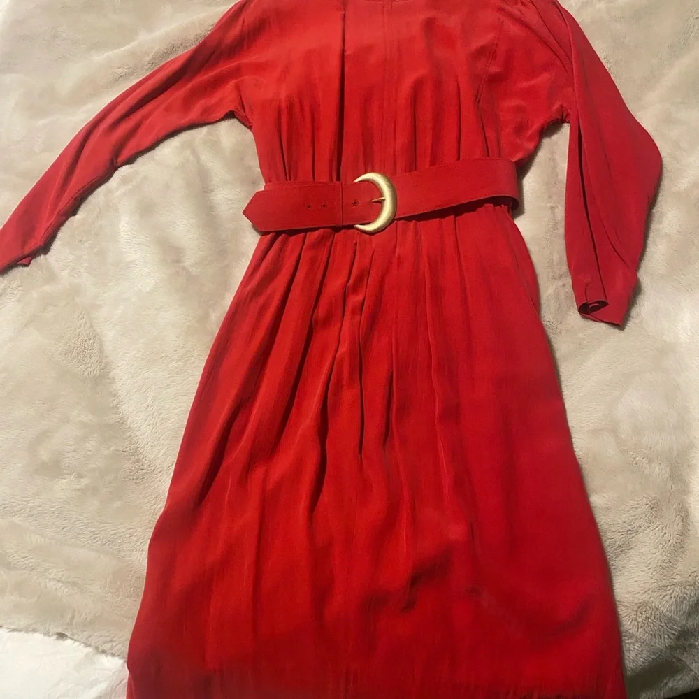 Vintage Liz Claiborne silk red dress size 10 ten in excellent condition - Picture 6 of 6